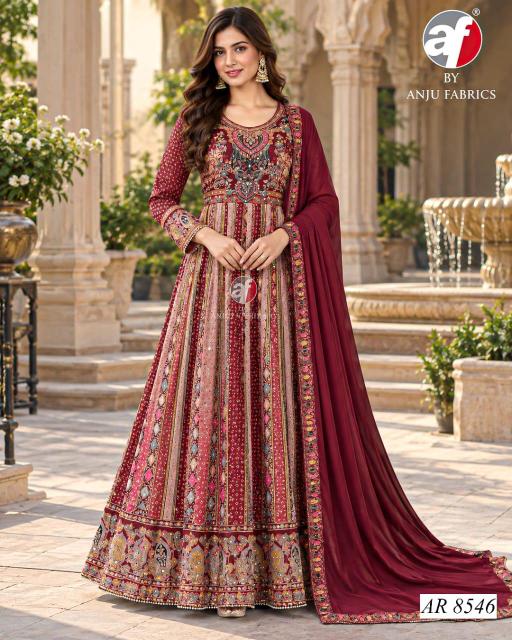 Anju fabrics AR 8546 anarkali gown kanpur wholesale kurti market
